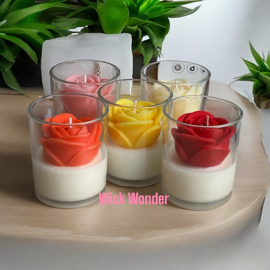 Rose Votive Candle Set